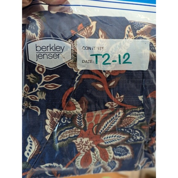 Vintage Rafaella Petites Blazer Size 4 Paisley Unlined Navy With Floral Print - Picture 8 of 8